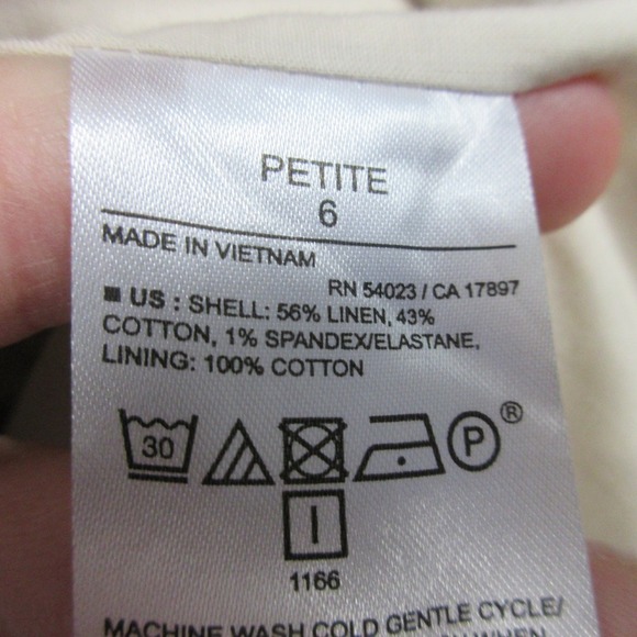 Banana Republic Double Breasted Blazer Women 6 P Beige Linen Cotton Career 488 - Picture 3 of 11